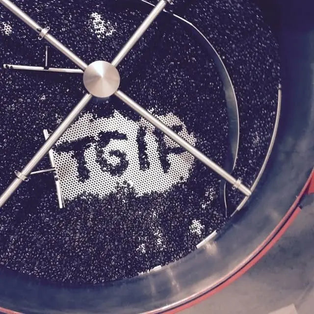 TGIF written in beans in the cooling tray