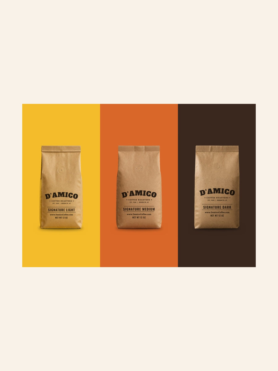 D'Amico Signature Sampler: Signature Light, Medium and Dark 12 oz bags