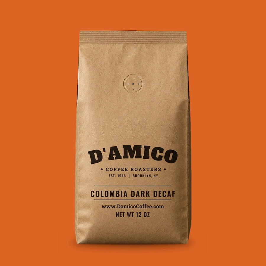 Colombia Dark Decaf, 12 oz bag of D'Amico coffee